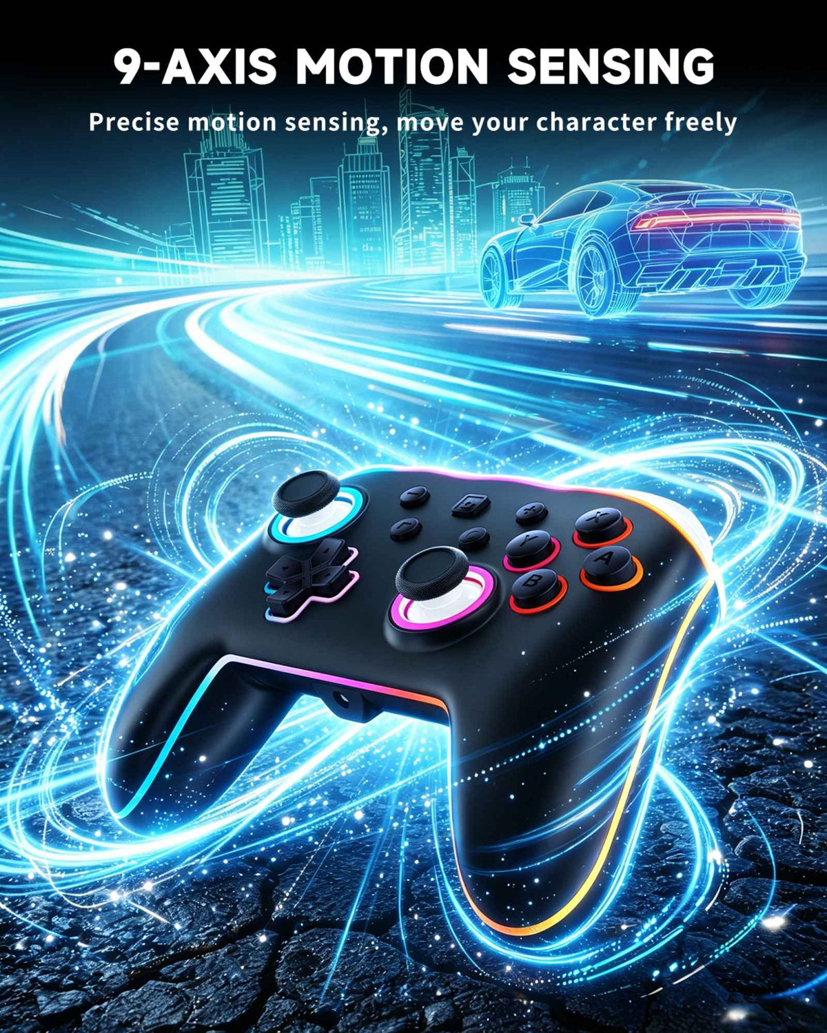 For Nintendo Switch 1 2 Joycon Controller Wireless RGB 9Axis Joypad,Gamepad Dual Shock Turbo/Marco Programable Game Pad Joystick