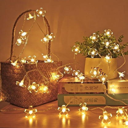 10/20M Cherry Blossom Garland Fairy Lights Indoor Christmas Decoration String Lights 200LED for Wedding Pink Party Decorations
