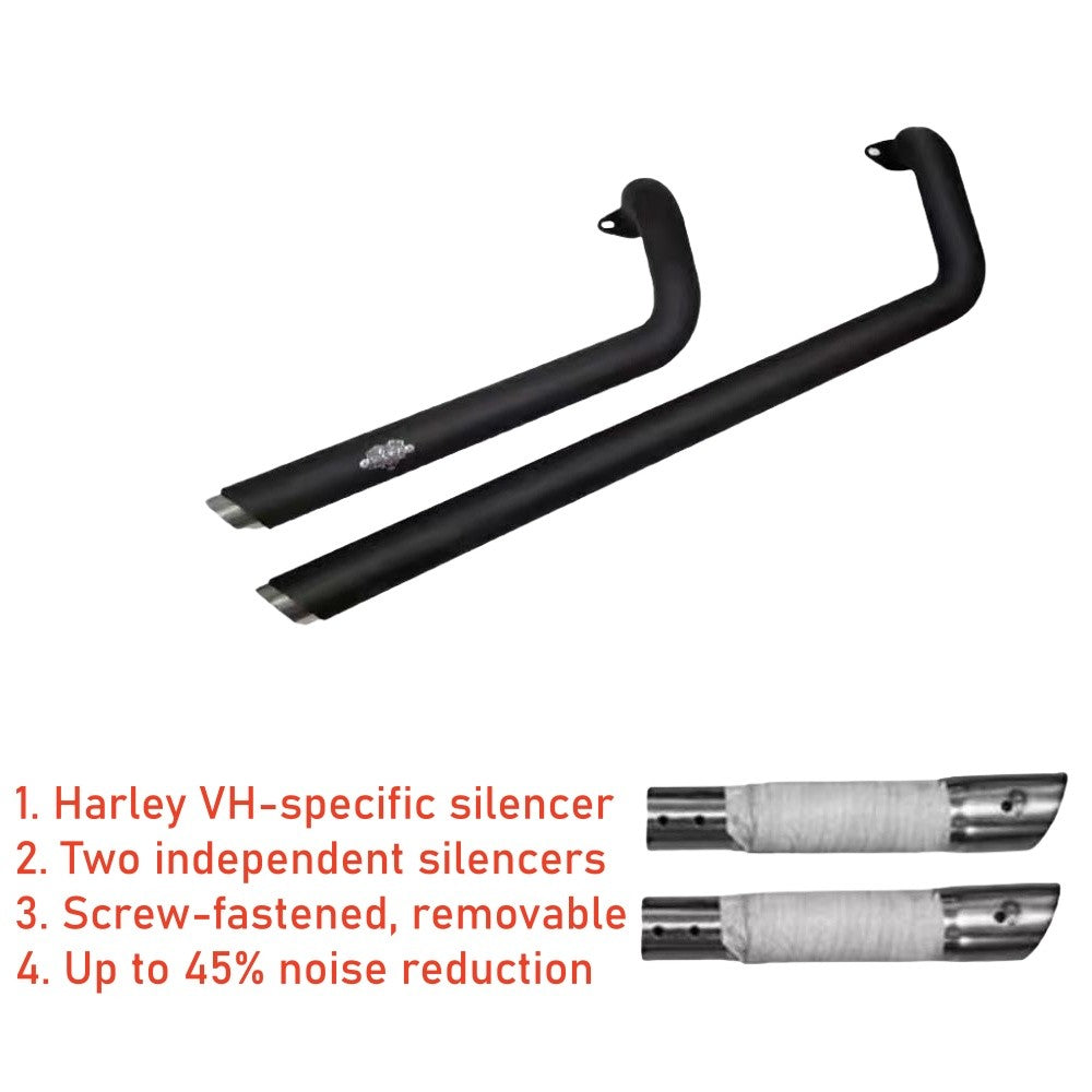 For QJMOTOR SRV300S, the accessory for modifying the double-trumpet sound of the exhaust pipe is VH.