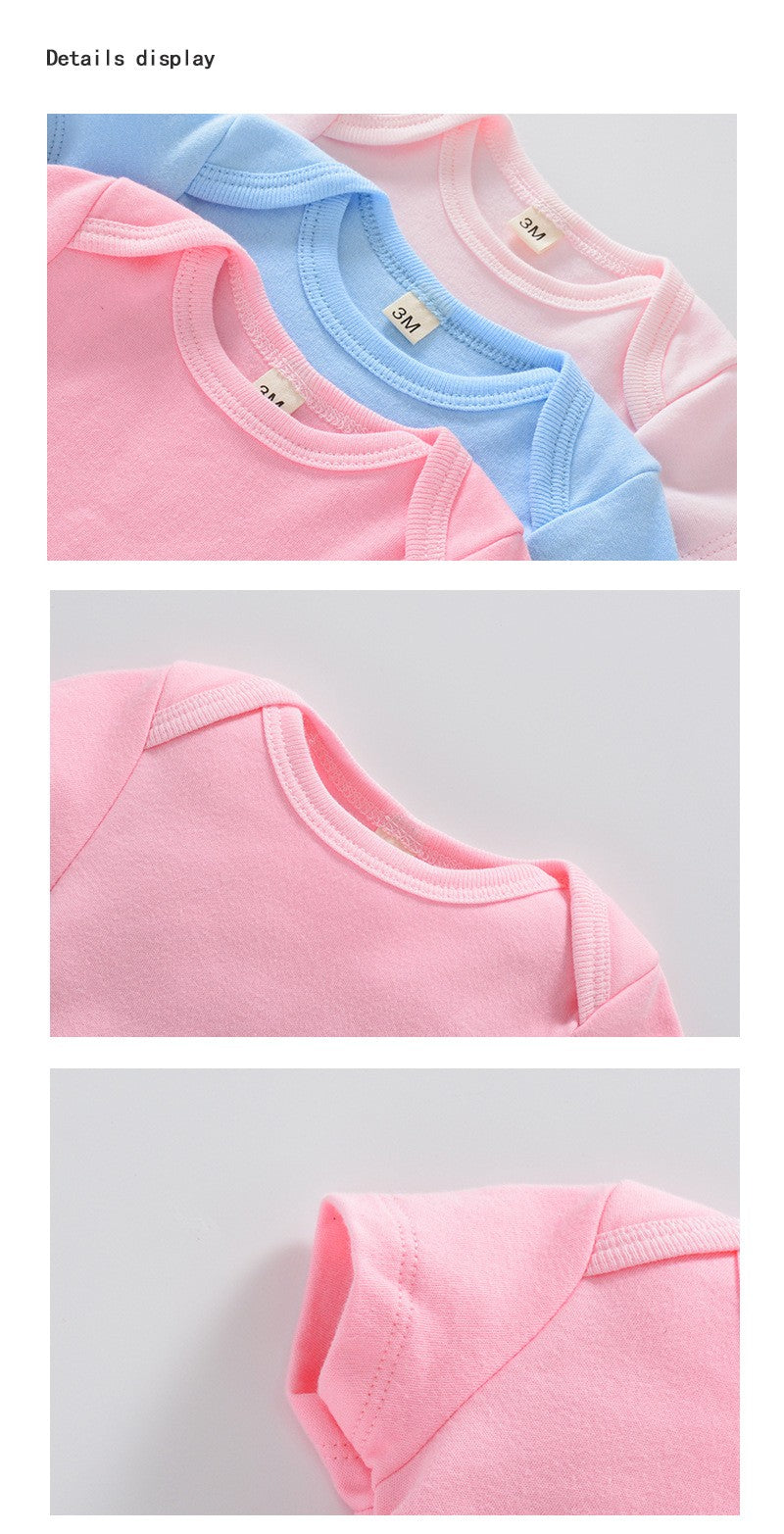 Newborn Baby White Short Sleeve Romper Print Outfit Infant Bodysuit Clothes Gift Customized Your Design Idea Cool DIY Or Logo