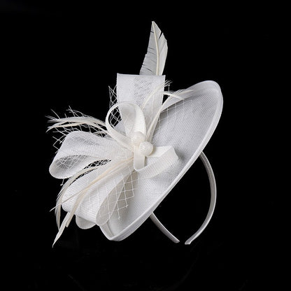 Fascinators de Luxo Kentucky Derby Chapéu de Igreja Design de Pérolas em Tela Laço Máscara Acessórios de Cabelo para Mulheres Senhoras