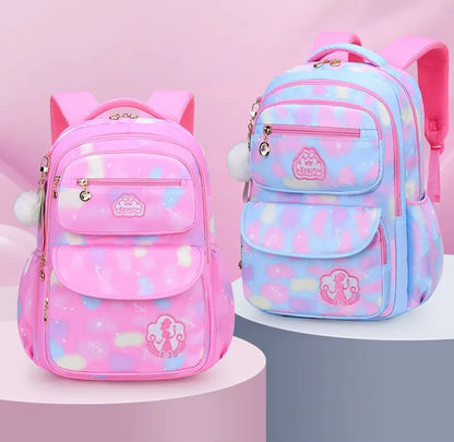 Mochila Escolar Menina Rosa Para Crianças Adolescentes Escolar Primária Kawaii Fofa Impermeável