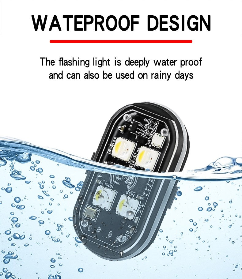 2/4/6pcs Wireless Remote Control LED Strobe Light for Car Auto Motorcycle Bike Drone Scooter Anti-collision Warning Lamp Flash