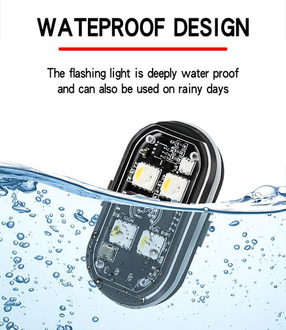 2/4/6pcs Wireless Remote Control LED Strobe Light for Car Auto Motorcycle Bike Drone Scooter Anti-collision Warning Lamp Flash