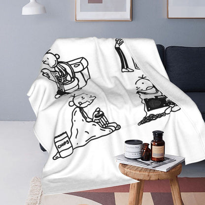 Wimpy Kid 4 States Of Greg Heffley Blankets Soft Warm Flannel Throw Blanket Plush for Bed Living room Picnic Travel Home Couch