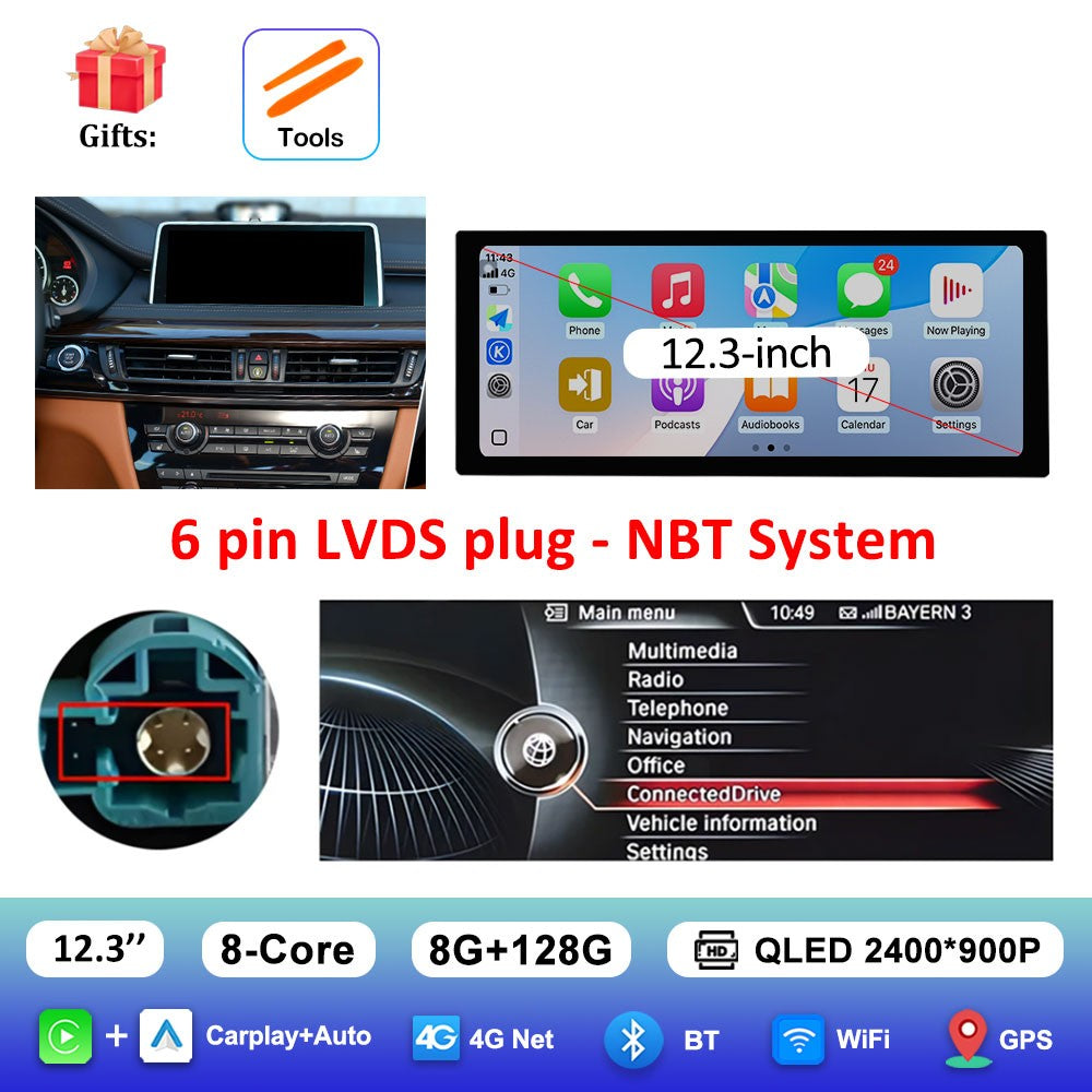 para BMW X5 F15 X6 F16 2014 - 2018 Sistema NBT/EVO Rádio Multimídia para Carro Android 15 GPS Navegação 4G BT Carplay Auto Ferramentas