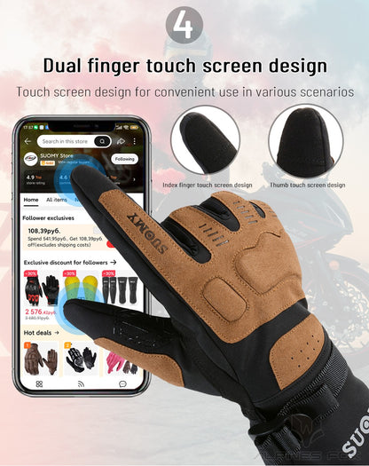Luvas de Motocicleta Impermeáveis e Corta-Vento Guantes Moto Luvas de Pilotagem de Motocicleta Tela Sensível ao Toque Luvas de Motocross de Inverno