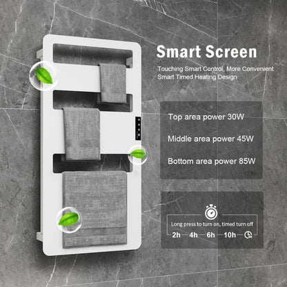Wall-Mounted Electric Towel Warmer with Timer for Bathroom, Heated Towel Rack for Bath Towel Drying