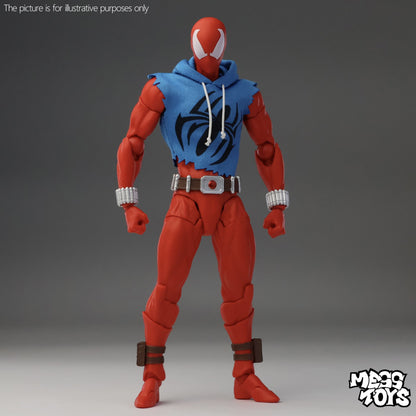 Novo Messtoys 1/12 Scale Spider Man Bonecos de Ação Herói Escarlate Brinquedo Infantil Spiderman com Colete e Moletom Roupa de Pano Modelo de Presente Brinquedo