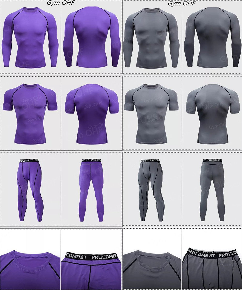 Thermal Man Underwear Set Spi/Der Compression T Shirt Leggings Yoga Sets Fitness