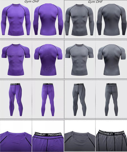 Thermal Man Underwear Set Spi/Der Compression T Shirt Leggings Yoga Sets Fitness