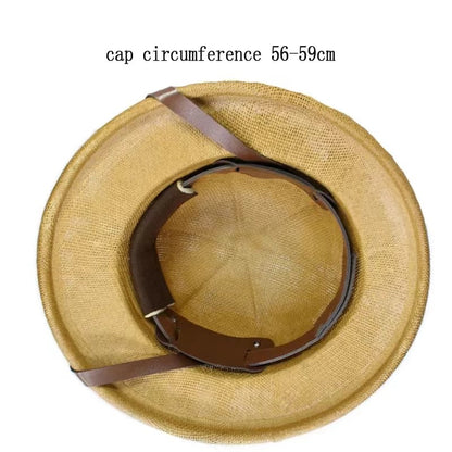 Chapéu de palha de verão masculino RUHAO, chapéu de sol, chapéu de sol, chapéu de balde de remo para pai, chapéu de minerador de selva safari, boné britânico de soldado britânico, boné de exército