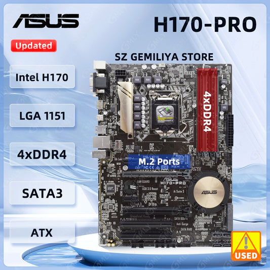 ASUS H170-PRO Motherboard Intel H170 LGA 1151 Motherboard DDR4 64GB support i3-7100 i3-6100 i5-6400T i5-6600 i7-6700 i7-7700T