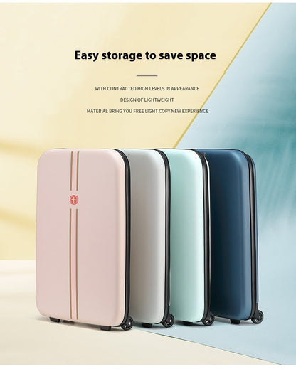 Foldable Upright Luggage Portable Business Travel Suitcase 20/24 Inch - Compact Foldable Carry-On for Easy Storage And Transport