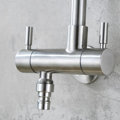 Kitchen Faucet 304 stainless steel into the wall horizontal cold faucet spray set bidet nozzle double control faucet  XT-180