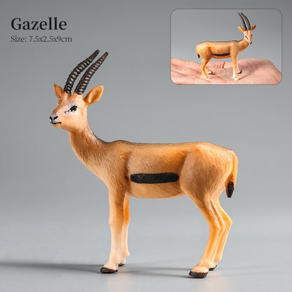 Conjunto de Brinquedos Montessori de Animais Selvagens - Leão Elefante Antílope Miniaturas de Animais Figuras de Ação Zoológico Presente Educacional para Crianças