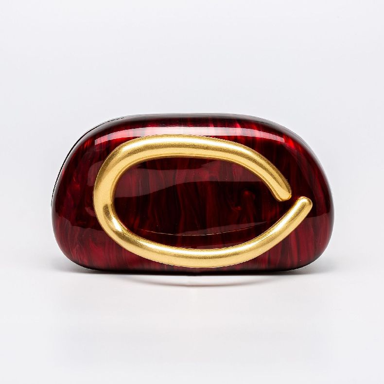 Box Bag Metal Details Crossbody Pu Leather Clutch Shoulder Luxury Brand Handbags Women's Handbag Ladies Female Evening Purse Red