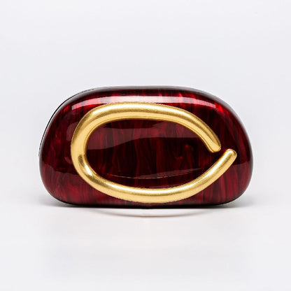 Box Bag Metal Details Crossbody Pu Leather Clutch Shoulder Luxury Brand Handbags Women's Handbag Ladies Female Evening Purse Red