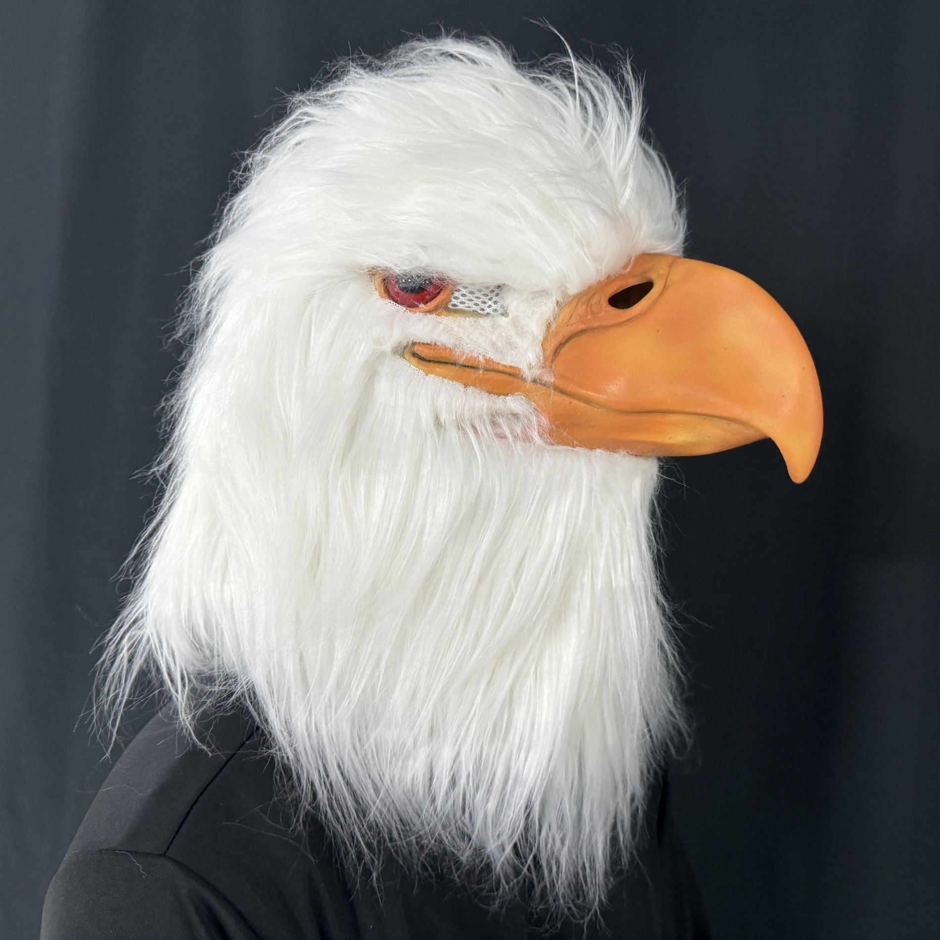 White Eagle Latex Mask – Realistic Bird Head Costume Feathers For Adults Halloween Party Cosplay Animal Prop Masquerade Carnival