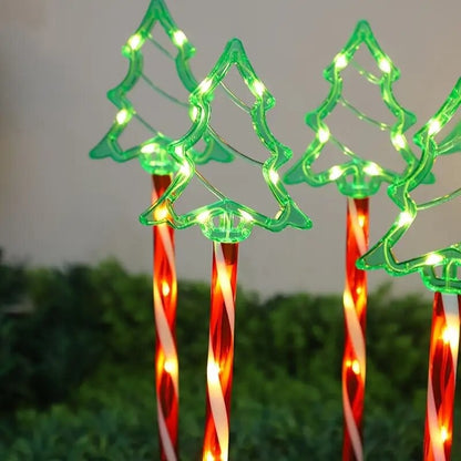 5PC/set Solar Candy Christmas Tree Garden Lights Outdoor Waterproof Lawn Lamp LED Decoration Stake Lights For Yard Festive Party