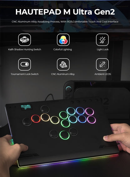 Haute42-COSMOX M Ultra Mgen 2 Controle Leverless Para Ps4 Ps5 Steam Switch PC Hitbox Joystick Arcade Teclado de Jogo de Luta