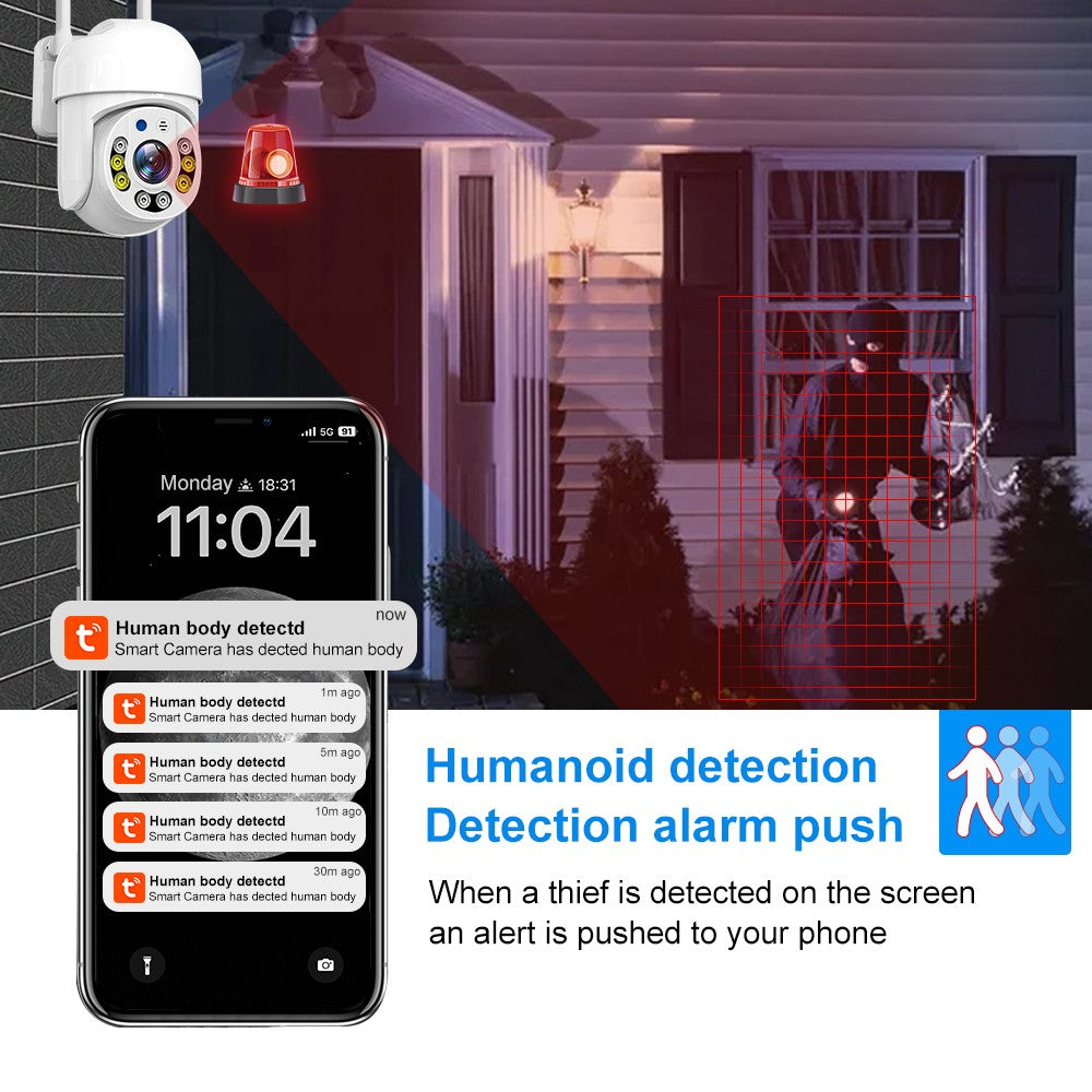 5MP HD 2.4G/5G Wifi IP Camera PTZ Outdoor waterproof Home Security protection Full Color Night Vision Surveillance Tuya Cam