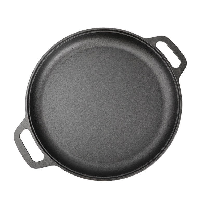Frigideira de Ferro Fundido Multiuso 2025, Frigideira Antiaderente para Fogão e Culinária ao Ar Livre, Grelha Redonda Leve para Cozinha Doméstica