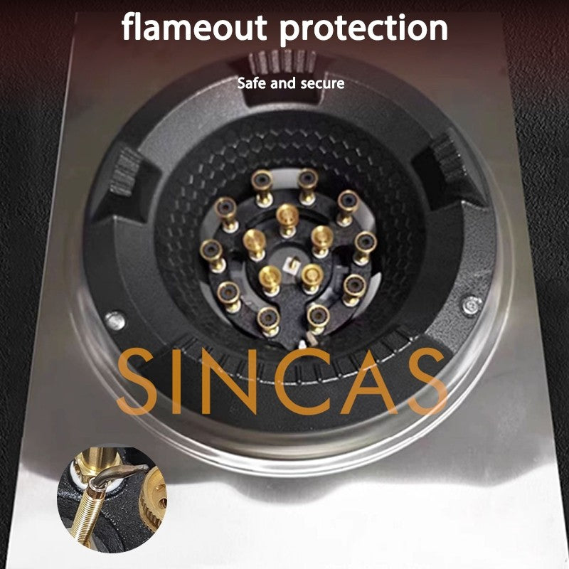 Fogão a Gás Liquefeito Comercial Fierce Fire Stove, Fogão de Bancada de Queimador Único para Restaurante com Economia de Energia e Proteção Contra Interrupção da Chama