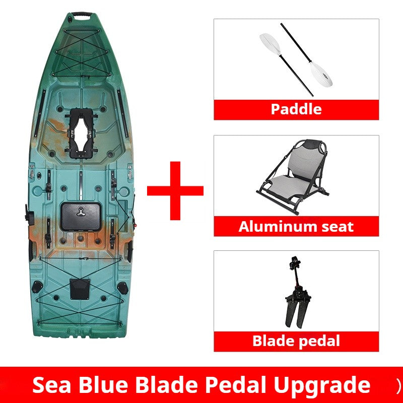 Caiaque Modular de 2 Lugares, Canoa HDPE Elétrica/a Pedal com Assentos de Alumínio, Barco de Pesca Portátil para Recreação em Lagos e no Mar