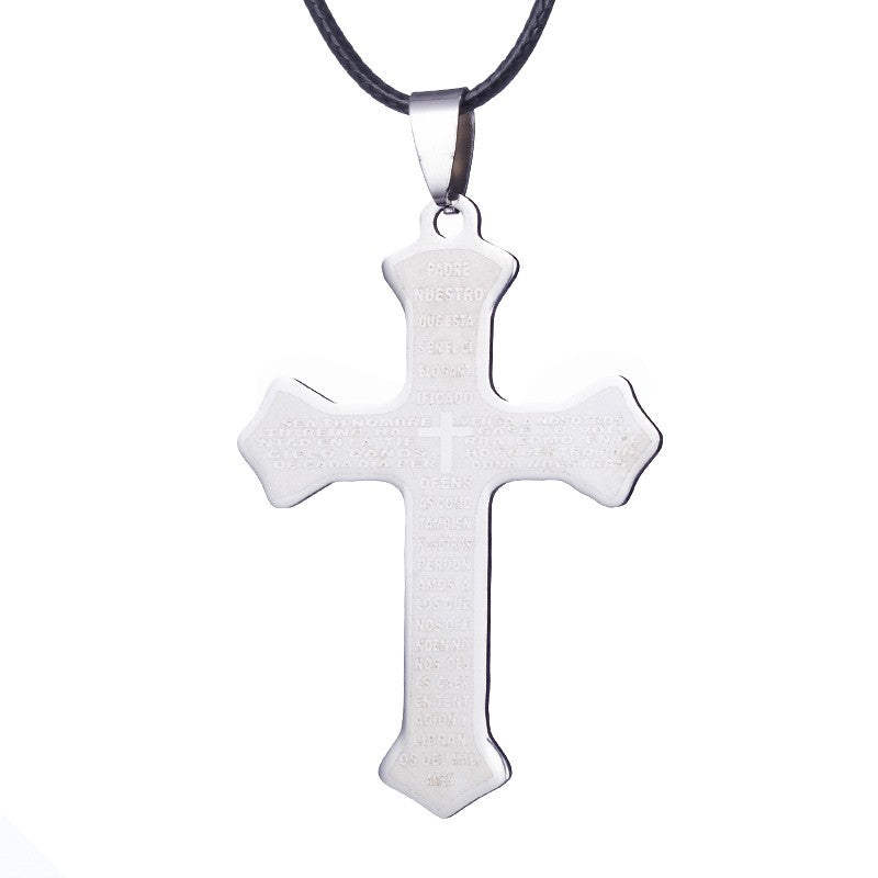 Colar de Bíblia ZRM Joias em Aço Inoxidável com Pingente de Cruz de Jesus para Homens e Mulheres Presentes
