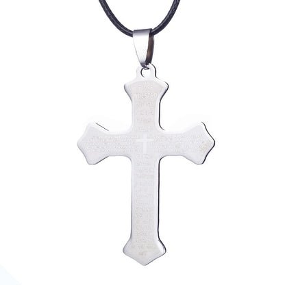 Colar de Bíblia ZRM Joias em Aço Inoxidável com Pingente de Cruz de Jesus para Homens e Mulheres Presentes