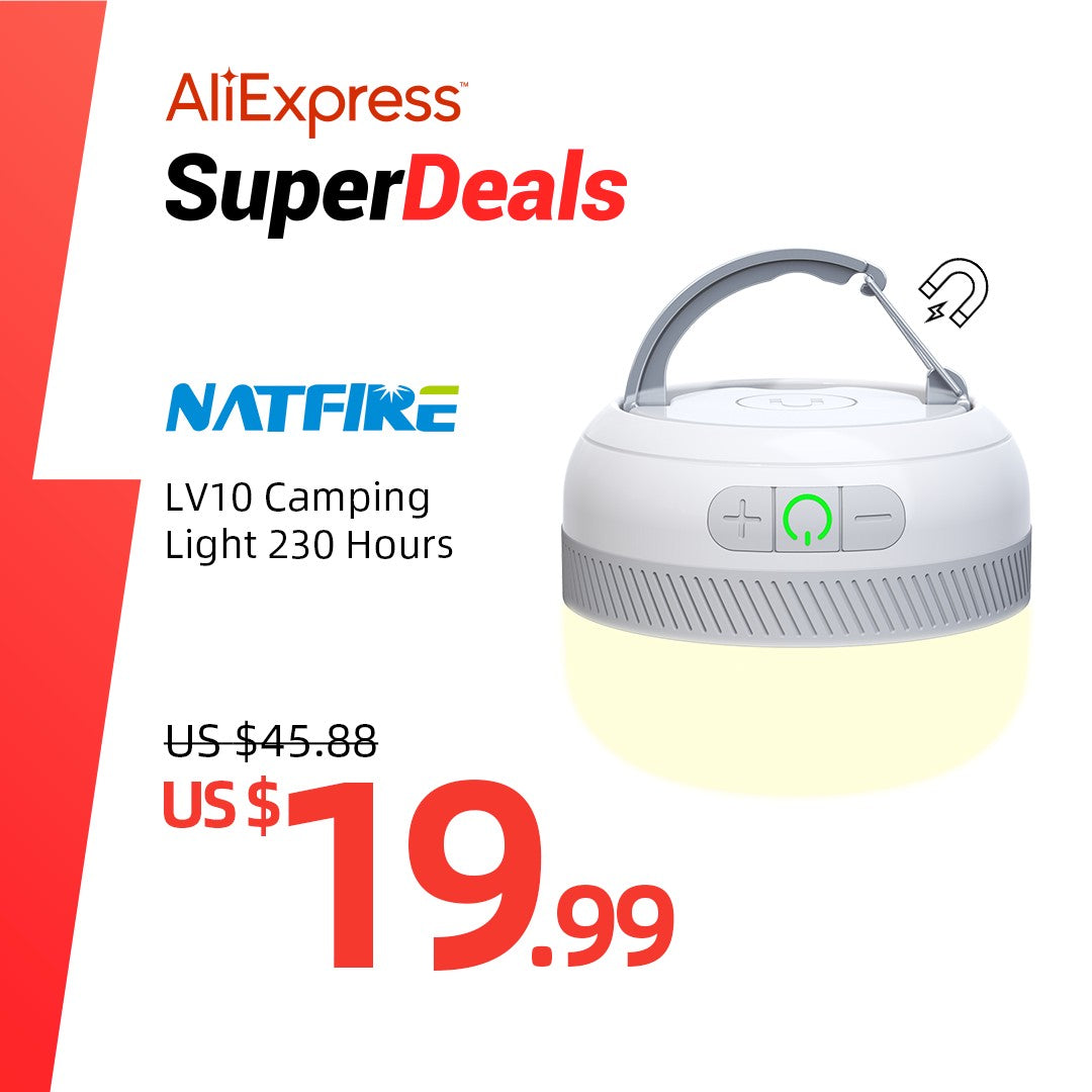 Lanterna de acampamento LED externa LV10 230 horas Recarregável com ímã Acessório de iluminação Luz de emergência portátil