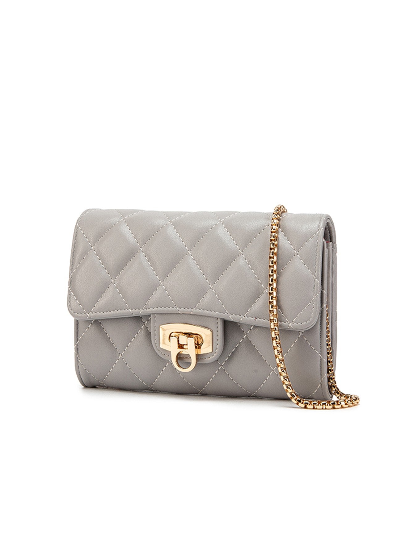 Stylish women's quilted handbag/wallet highquality PU leather crossbody bag casual portable versatile women's clutch