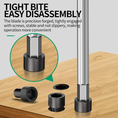 Chave de fenda Torx T/L 2.5/3/4/5/6/8/10mm Chave Allen Tipo T Cromada Chave Inglesa em Forma de T Ferramenta Manual Chave de Boca Tipo T Estendida
