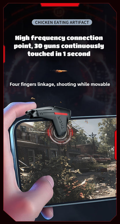 DY05 Mobile Phone Chicken Eating Artifact L1 R1 ABS Alloy Physical Game Triggers Gamepad Controller for IPhone Android Universal