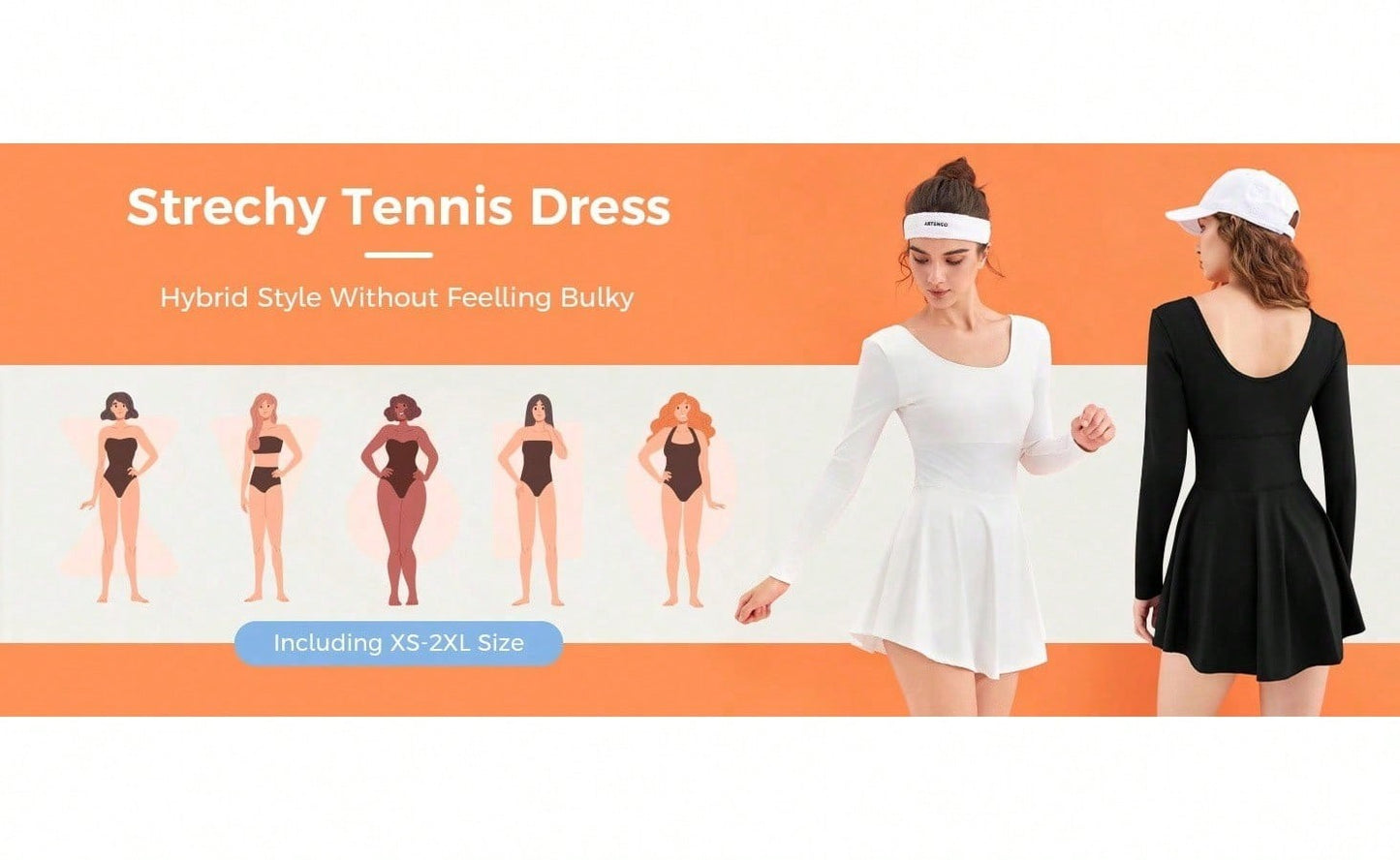 Slim Fit Women 2-In-1 Tennis Dress Athletic Golf Dress With Built-In Shorts Vintage Aesthetic Sporty Streetwear women clothing