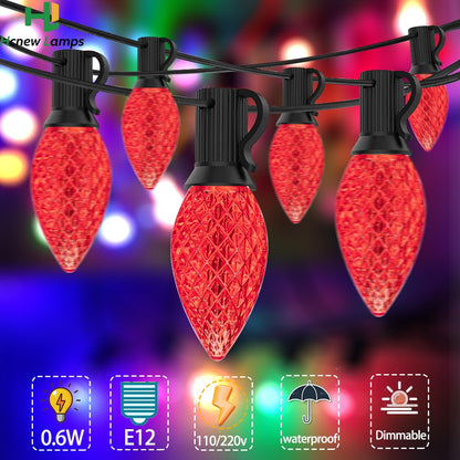C7 Multicolor Garland Led String Lights 110V 220V E12 0.6W Waterproof Plastics Anti-Drop Festoon New Year's Brithday Light Chain