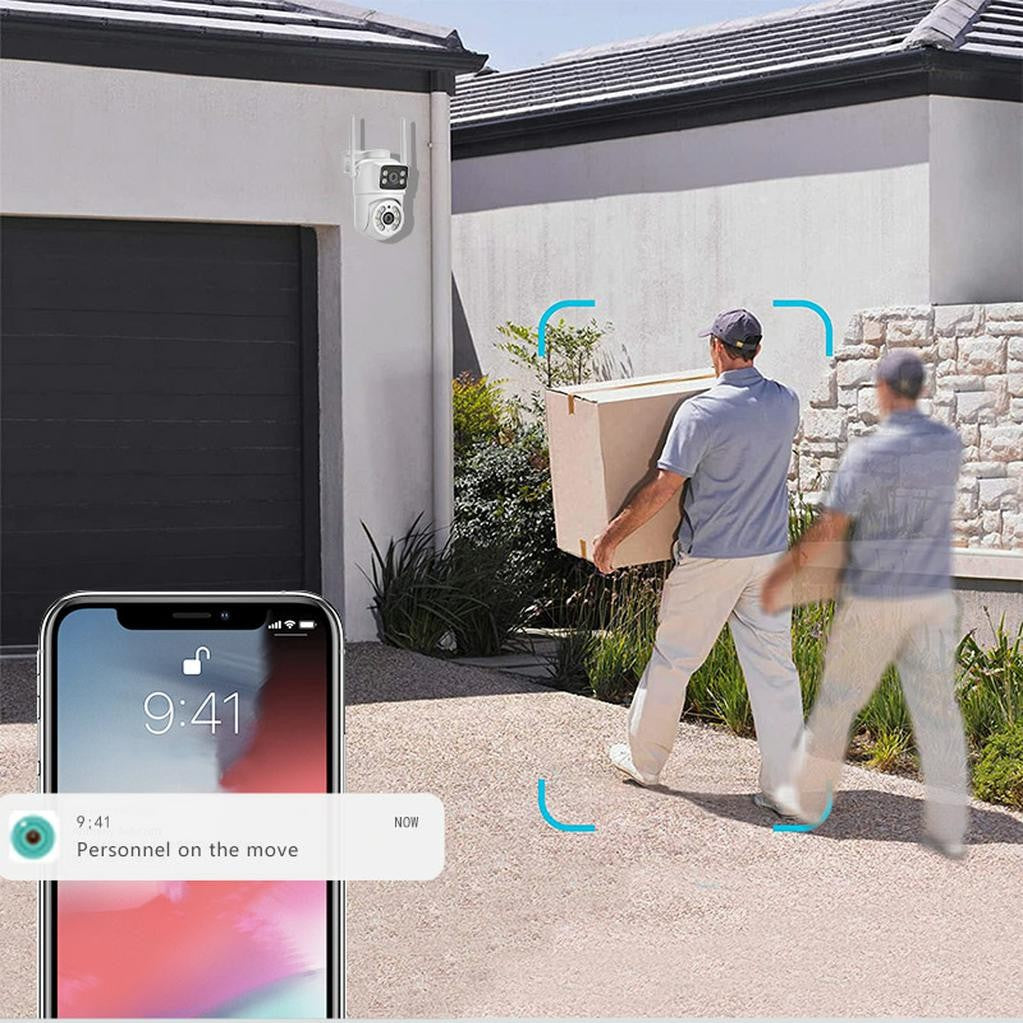 8MP 4K PTZ Wifi Camera Dual Lens with Dual Screen Ai Human Detect Auto Tracking Outdoor Surveillance Security Camera Icsee