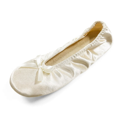 Women's Elegant Ballerina Flats, Lightweight Cozy Indoor Home House Ballet Flats, With Soft Foam Shoe-Insole & Bowknot Decor