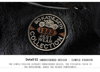 Motorcycle commuting racing suit outdoor cycling suit jacket autumn European and American tough guy lapel leather jacket