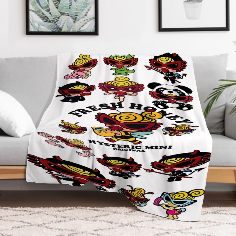 Japan Fashion Hysteric Mini Throw Downy Summer Blanket Fluffy Camping Chair Catnap Throws for Lounge Sofas Blankets Sofa Quilt
