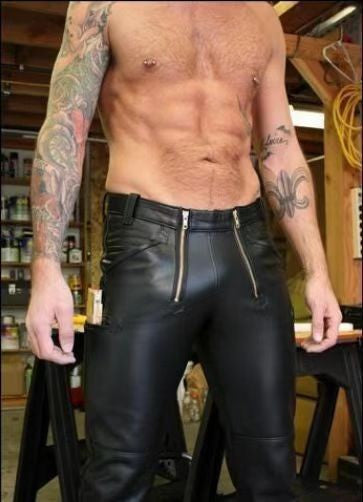 Men's Autumn Winter Pants Punk Retro Goth Slim Casual Long Pants Faux Leather Fashion Casual Solid Color Trousers Pencil Pants