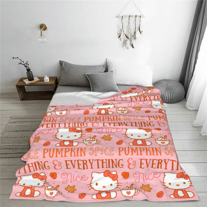 Christmas Hello Kitty Blankets Quality Warm Throw Blanket Winter Travel Office Couch Bed Graphic Bedspread