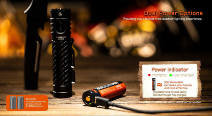 ACEBEAM EC20 EDC Flashlight 18650 USB C Rechargeable Torch 519A High CRI LED 2800 Lumens 340 Meters Multi-color Auxiliary Light