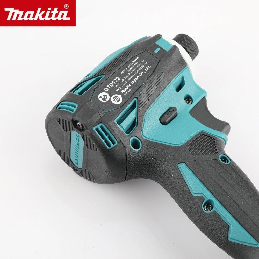 Parafusadeira de Impacto Sem Fio Makita DTD172 LXT BL com Motor Brushless 18V Furadeira Elétrica para Madeira, Parafuso, Modo T 180 N·M Ferramentas Elétricas
