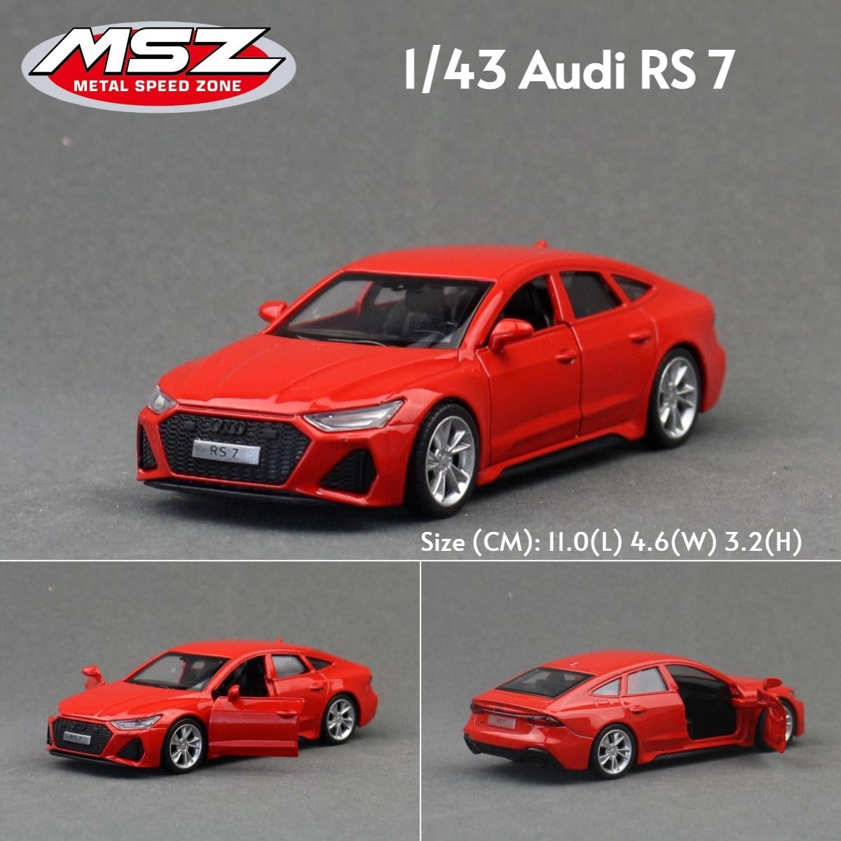 MSZ 1/43 Audi RS7 R8 RS5 Q7 Volkswagen T1 Bus Beetle Toy Car Model Diecast Metal Miniature Pull Back Collection Gift Children