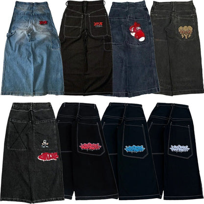 Calça Jeans Baggy Y2K masculina Harajuku anos 2000 vintage bordada de alta qualidade nova Hip Hop streetwear masculina feminina calça jeans casual de perna larga