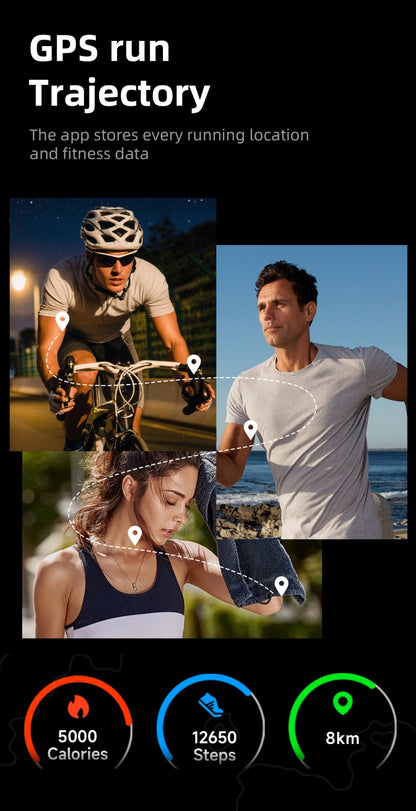 LIGE New GPS Sports Smart Bracelet Men AI Healthy Blood Pressure Fitness Tracker Pedometer Call Reminder Smartwatch Band Women