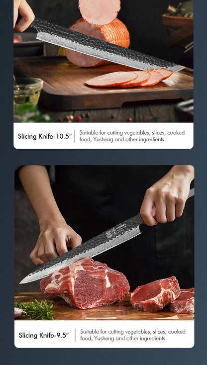F.YOUNG Faca Japonesa de Chef Aço Damasco Profissional Facas de Cozinha Utilitário Sashimi Fatiar Carne Utensílios de Cozinha Forjados à Mão