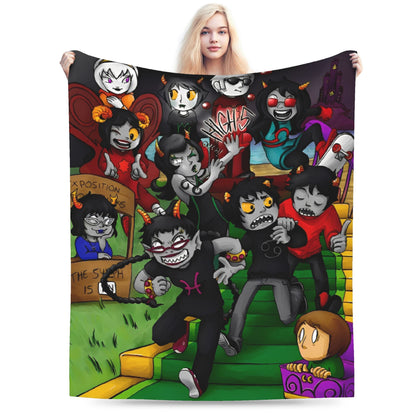 Manta de Flanela Homestucked Manga Cobertor Macio e Quente para Sofá Cama Viagem Engraçado Colcha Capa de Sofá-Cama